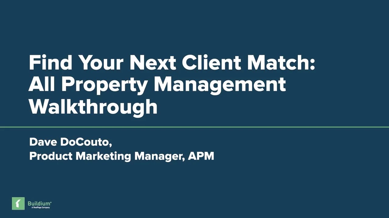 Find Your Next Client Match All Property Management Walkthrough