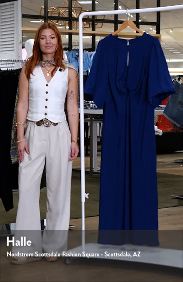 City Chic Ines Twist Front Puff Sleeve Maxi Dress Nordstrom