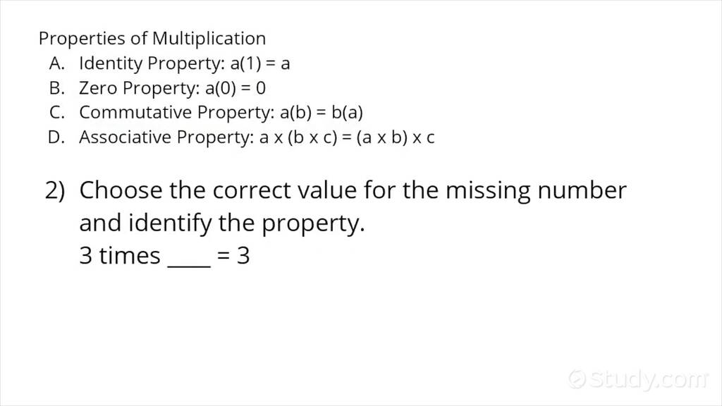 How to Use Properties of Multiplication | Algebra | Study.com