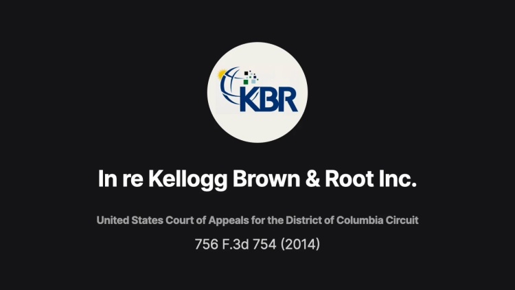 In re Kellogg Brown & Root Inc.