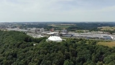 Unser großes Festzelt von oben