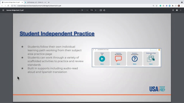 Screenshot from Summer Bridge Strategies video