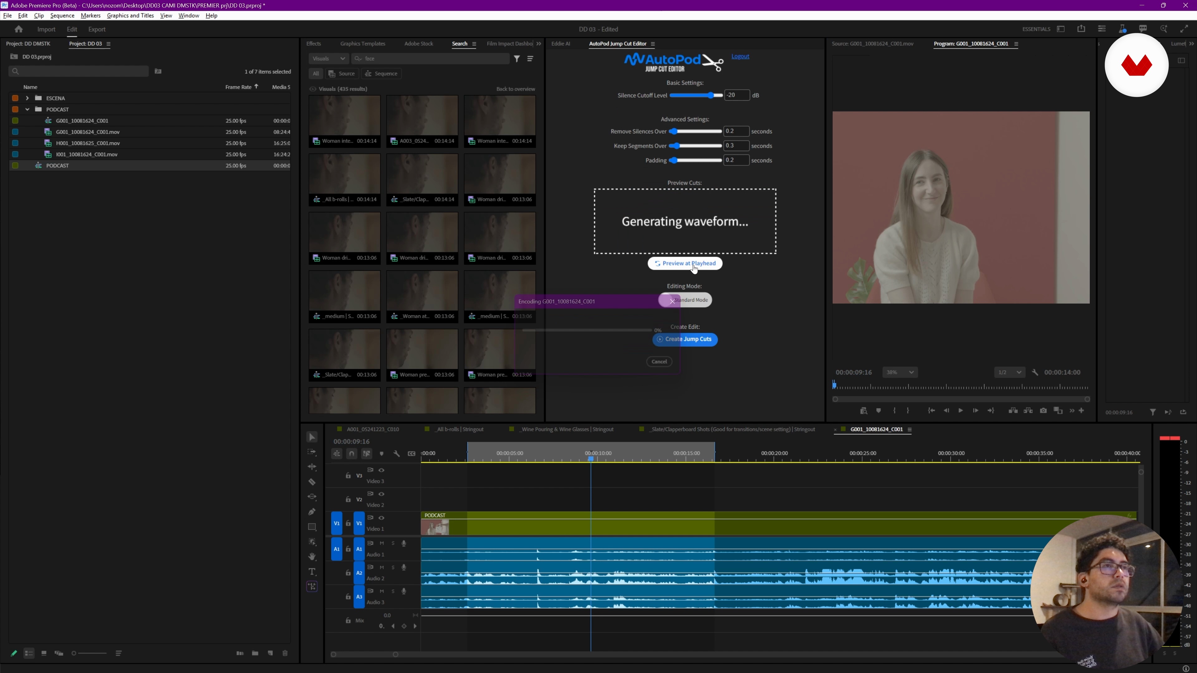 Automating podcast editing with AI in Premiere Pro