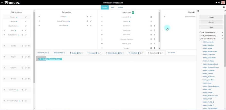 Bring statistical streams into a Financial Statements database