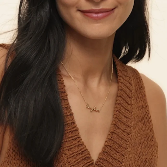14K Yellow Gold Script Name Necklace