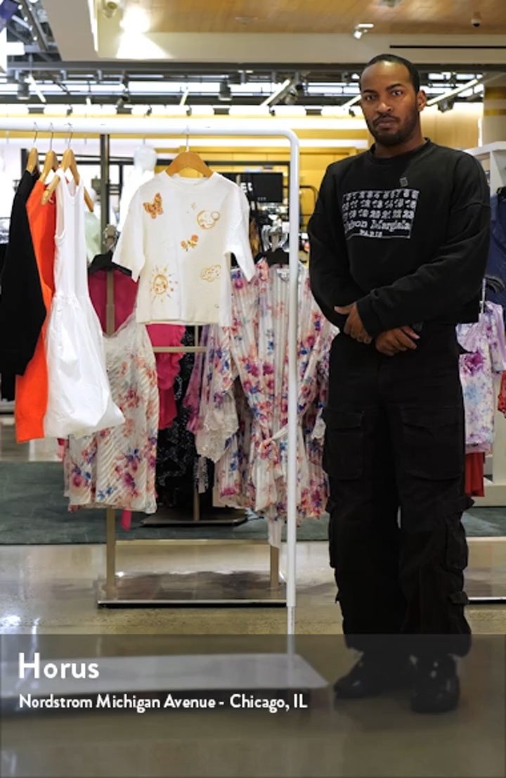 Kids' Celestial Embroidered Cotton Graphic T-Shirt