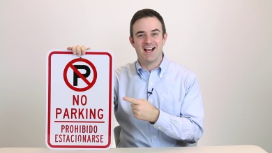 Bilingual Parking By Permit Only Sign