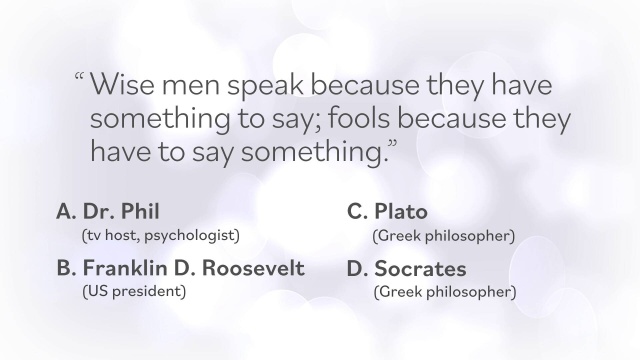 Who Said It: Plato