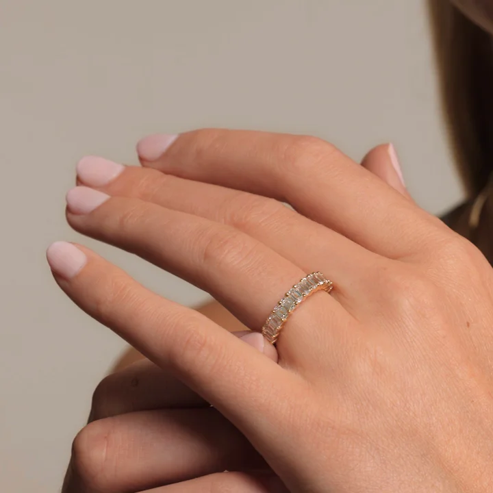 18K Yellow Gold Emerald Cut Lab Diamond Ring