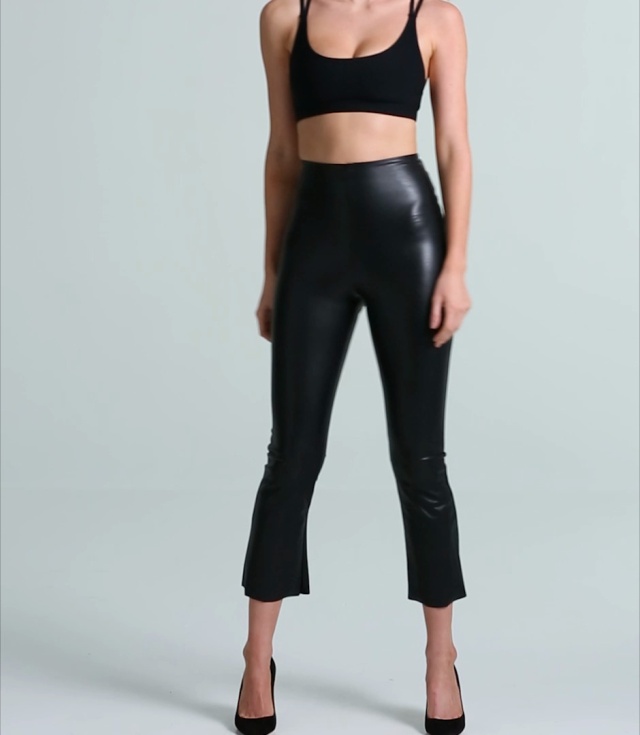 Commando Faux Leather Flare Crop Pull-On Pants