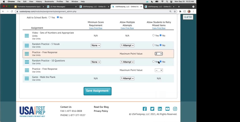 Screenshot from Formative Assessments video