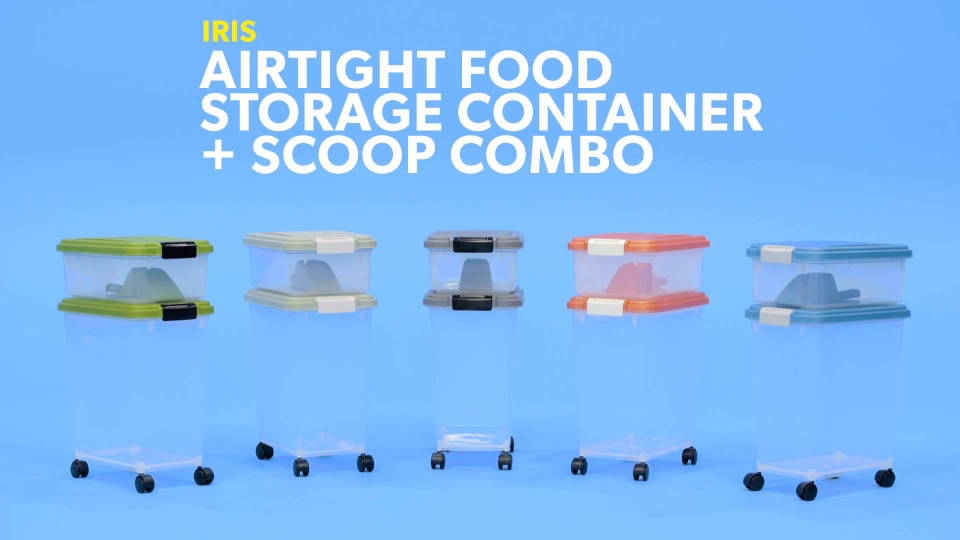 Iris Airtight Food Storage Container Scoop Combo Navy Gray Iris Airtight Food Storage Container Scoop Combo Navy Gray Chewy Com
