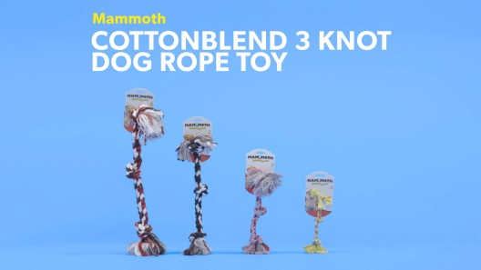 MAMMOTH Cottonblend 3 Knot Dog Rope Toy, Color Varies, Small