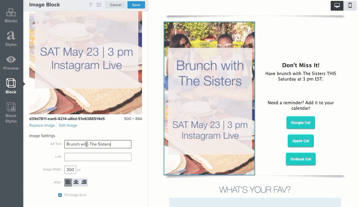 How to make an add to calendar event in a button, link, or image (classic  editor) – Klaviyo - Help Center