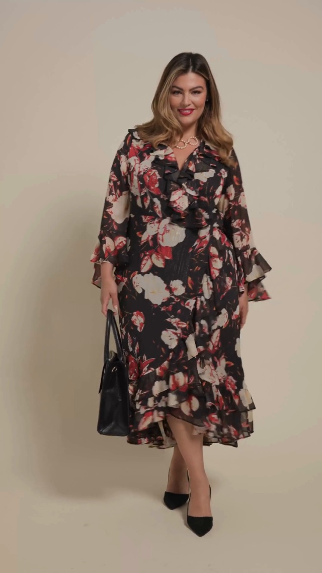 Avril Ruffle Flowy Maxi Dress | Midnight Velvet