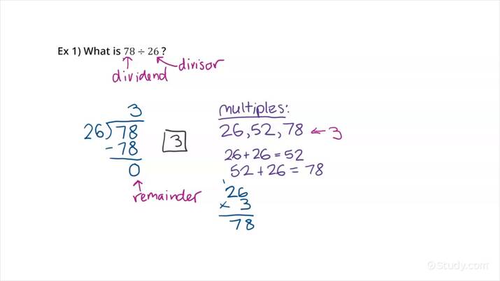 How to Divide Two 2-Digit Numbers with No Remainder | Math | Study.com