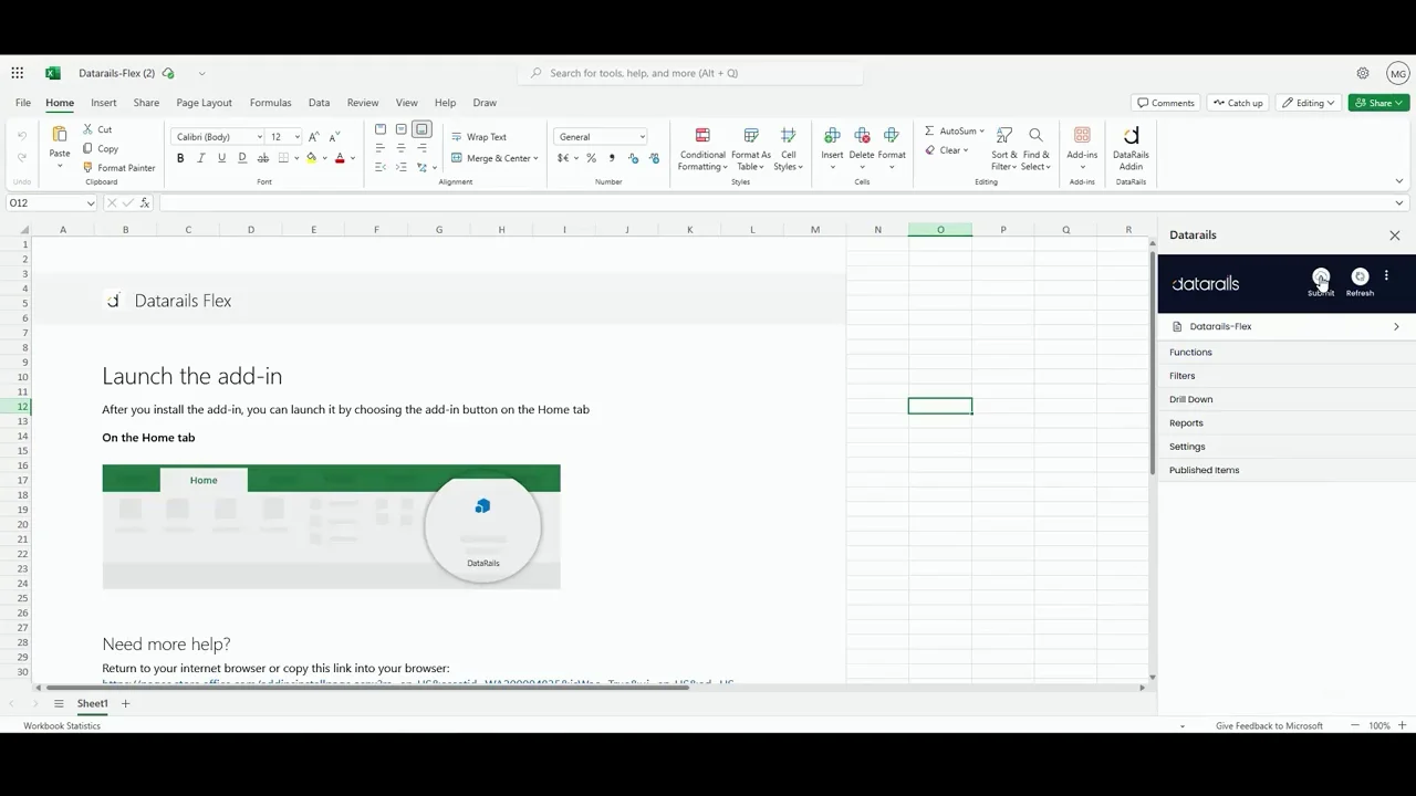 Install Flex in Excel online