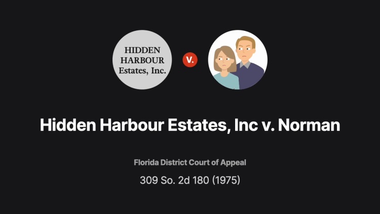 Hidden Harbour Estates, Inc. v. Norman