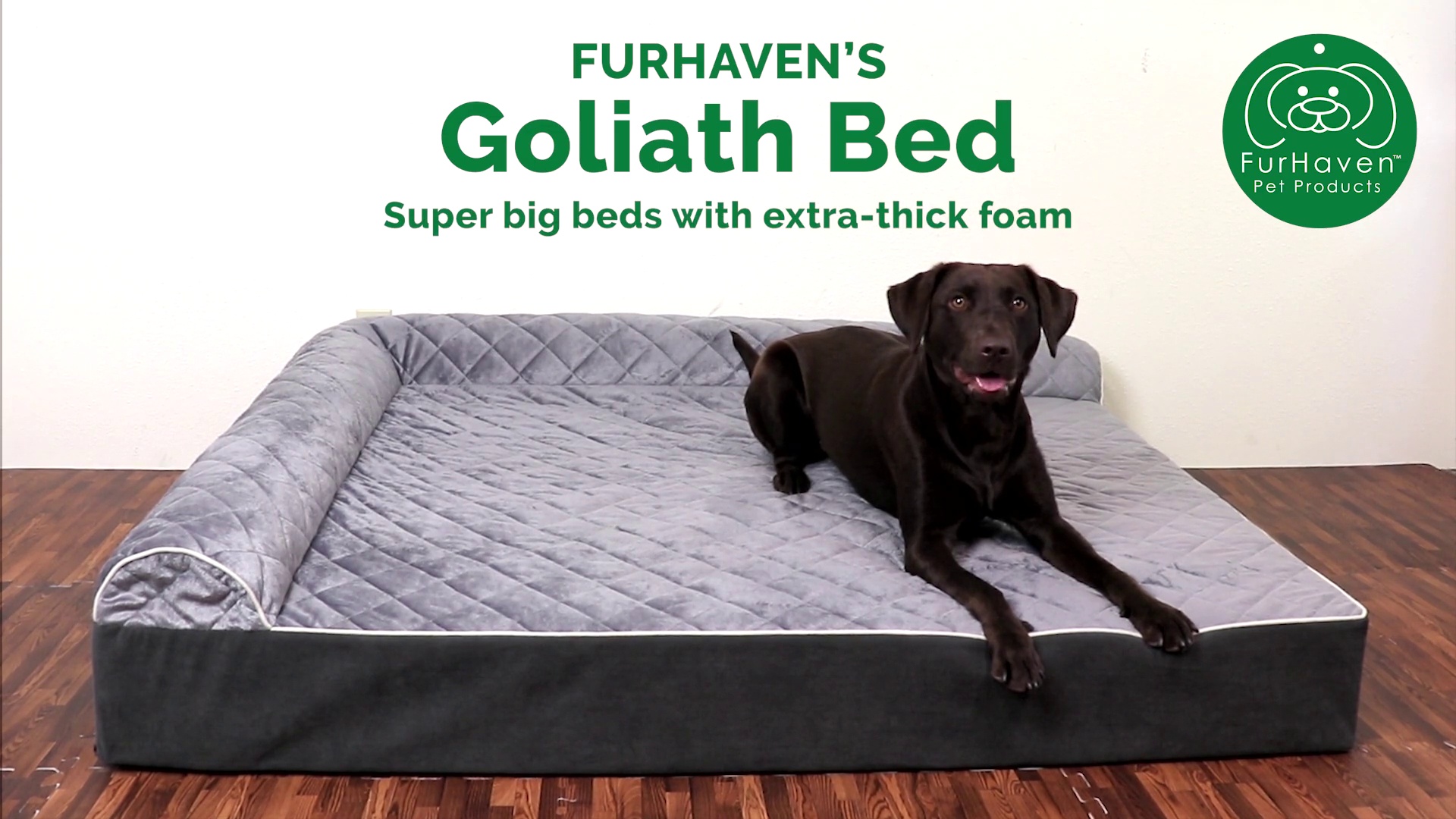furhaven quilted faux fur & velvet goliath chaise dog bed