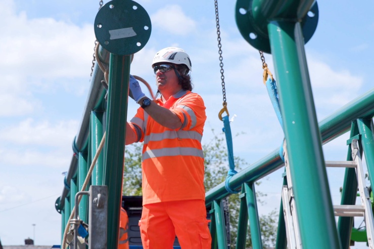 Installation of New Footbridge over East Lancs Railway in Heywood