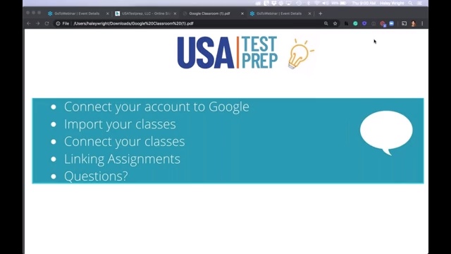 Screenshot from Google Classroom video