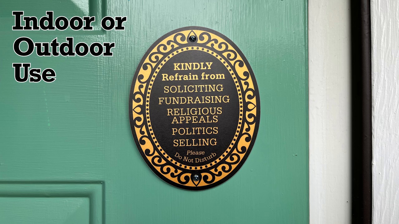 Kindly Refrain Gold Diamond Plate Oval Sign DP-0126