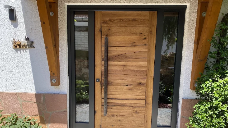 Haustür Eingangstür Holztür massiv Eiche Gründerzeit Historische Tür Prospekt 