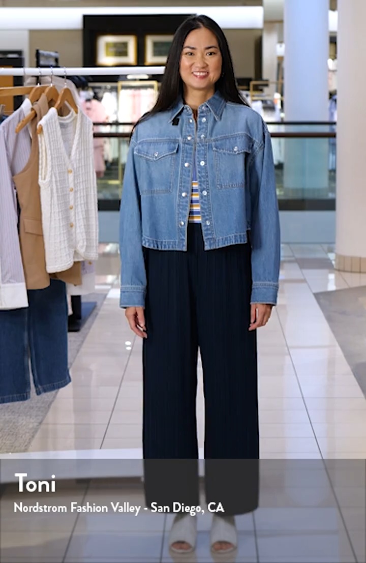 Airy Denim Crop Shirt