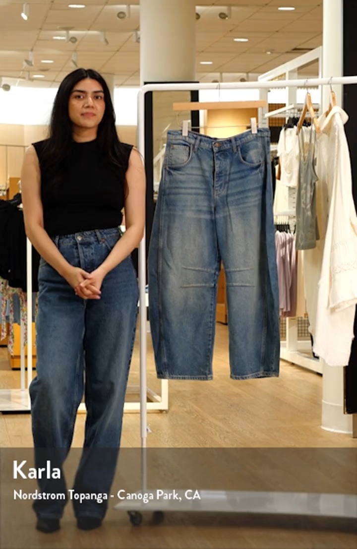 (取寄) フリーピープル レディース グッド ラック ミッド ライズ バレル Free People women Good Luck Mid Rise Barrel Sunsetter(6607) Free People We the Free Good Luck Mid Rise Barrel Leg Jeans