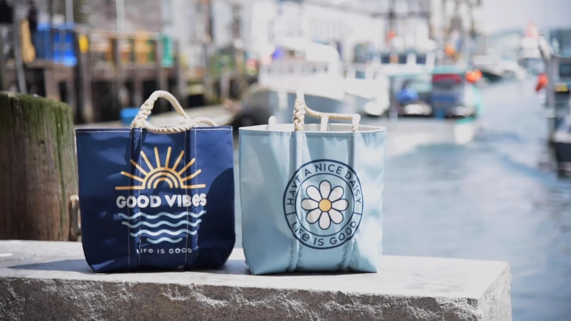 Sea Bags Recycled Sail Cloth Life Is Good Keep It Simple Medium Tote