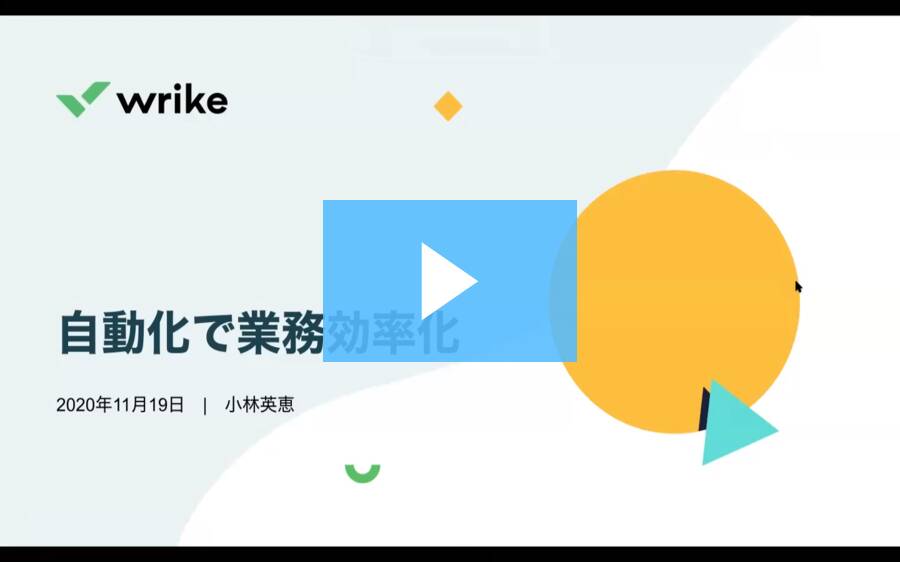 オートメーションで業務効率化 - Wrike Japan 講演 - 2020
