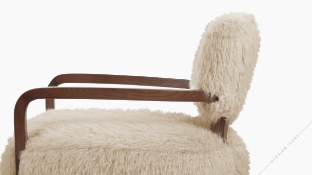 Yeti Chair, Almond Long Hair Sherpa and Walnut