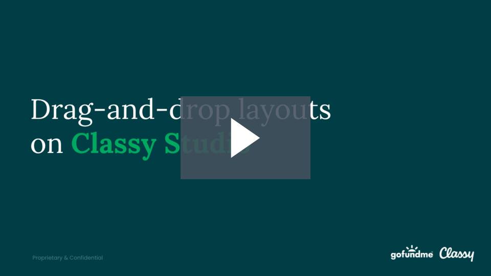 Drag-and-drop layouts on Classy Studio