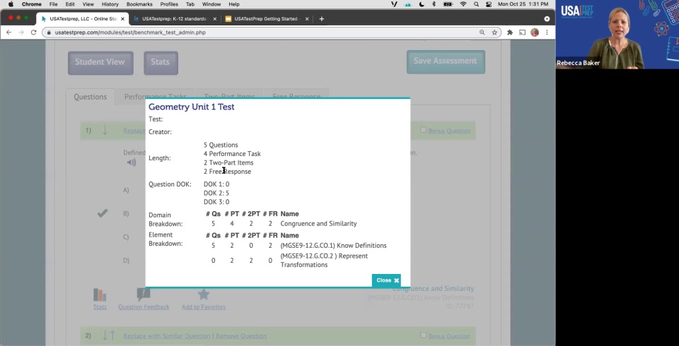 Screenshot from Getting Started with USATestprep video