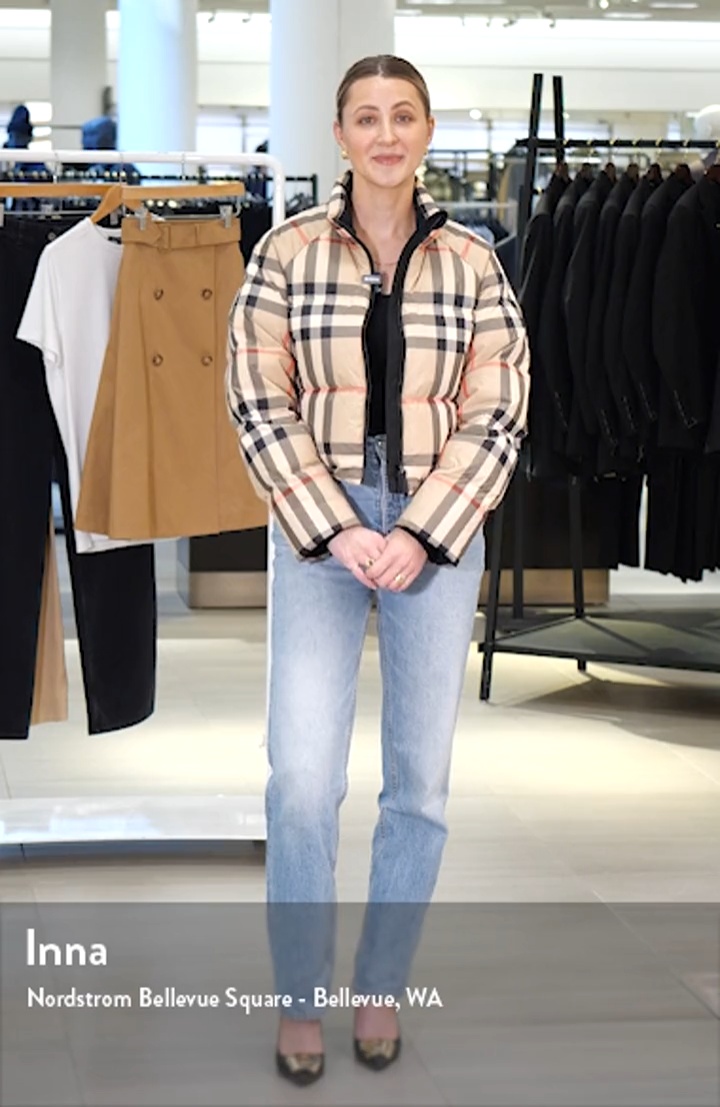 Burberry Alshamar Check Down Puffer Jacket | Nordstrom