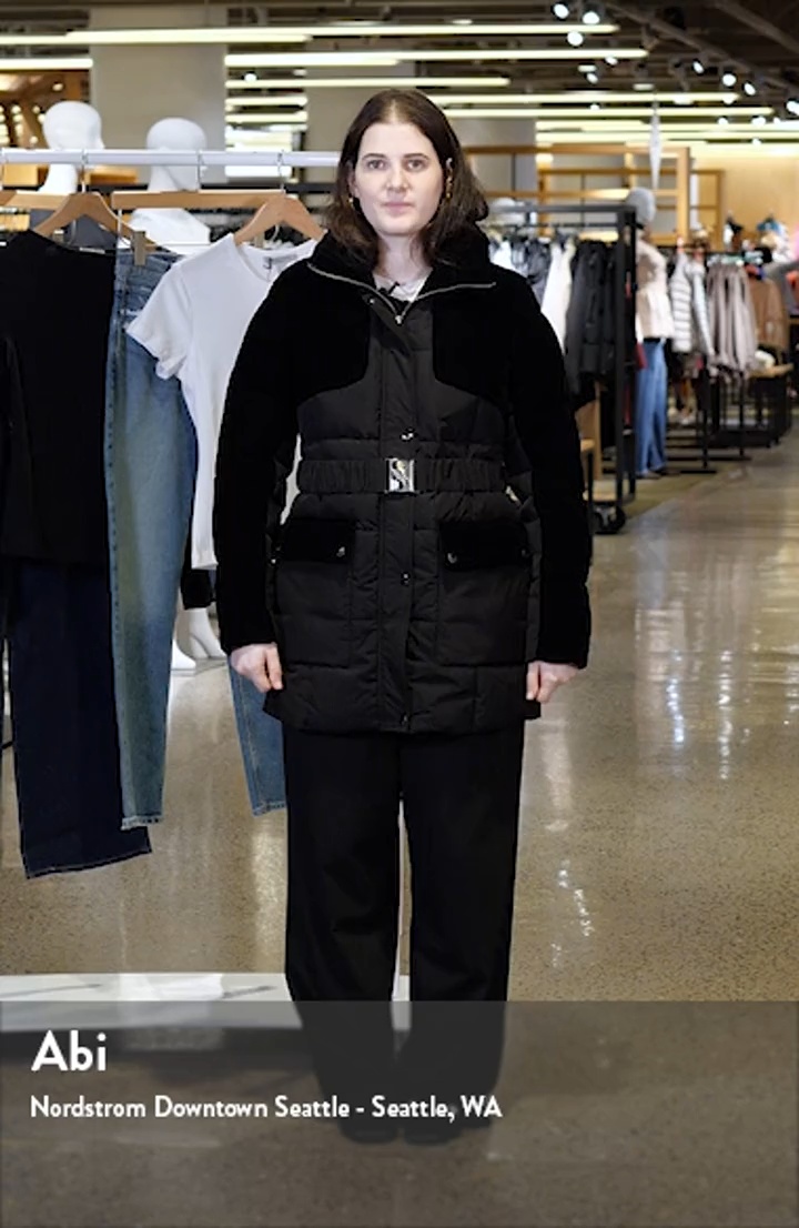 Andrew Marc Kempsey Belted Mixed Media Coat | Nordstrom