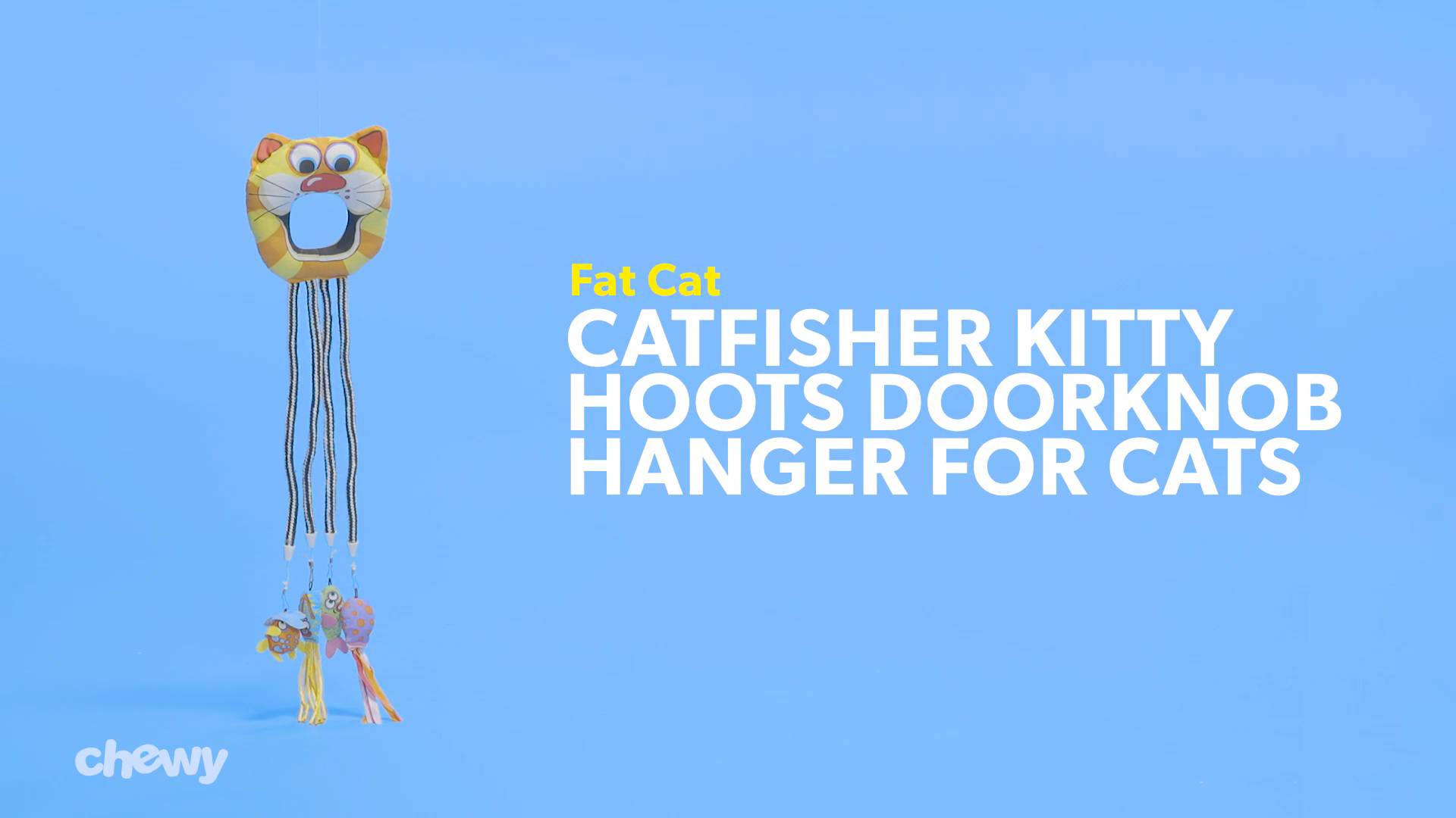 FAT CAT Catfisher Kitty Hoots Doorknob Hanger Cat Toy Color Varies Chewy