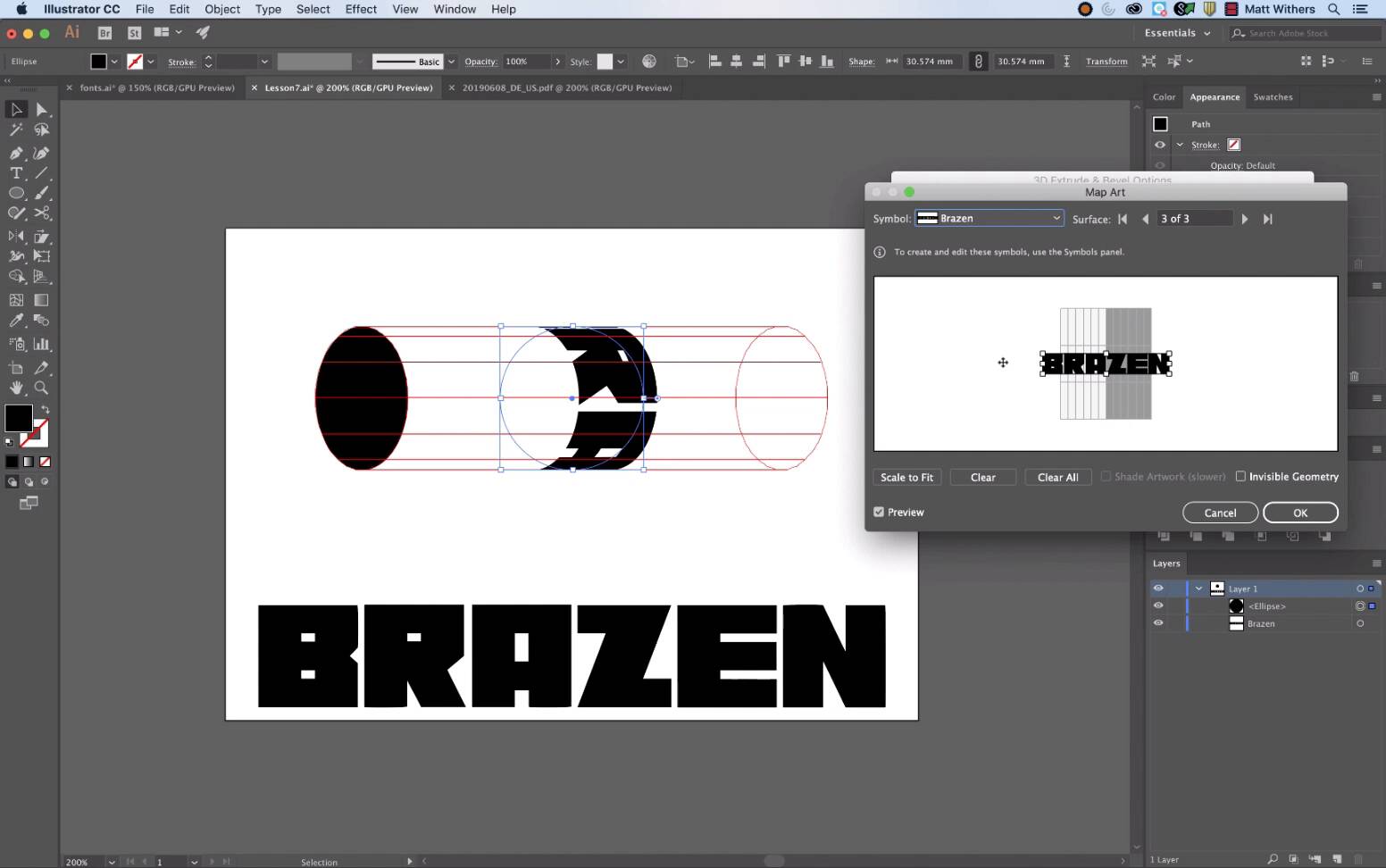 how to manually bevel text in illustrator