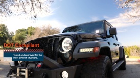 CAZLEDHDL1702 - Jeep Wrangler JL JLU Gladiator JT 9-Inch Sealed Beam Headlight Bulbs w/ Crystal Halo DRL - DOT FMVSS 108 - SAE VOR HL P