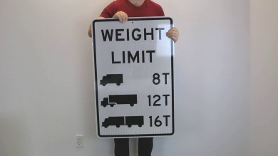 Axel Weight Custom Tons Regulatory Traffic Sign
