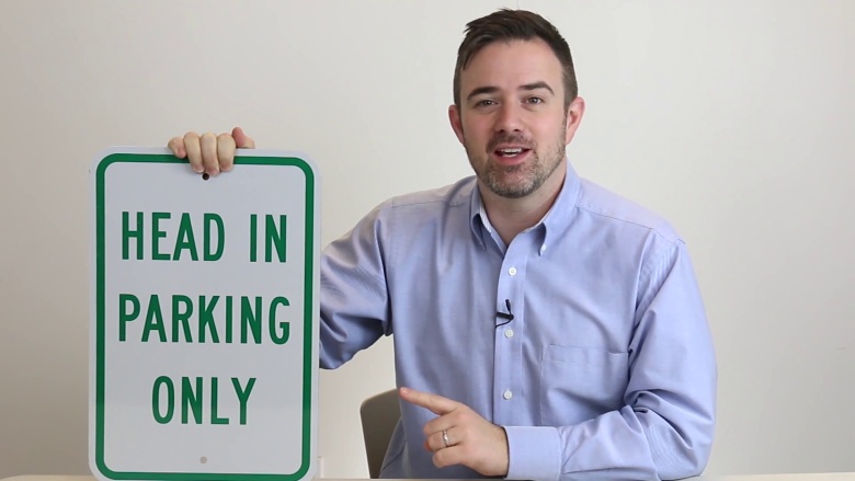 Head In Parking Only Sign
