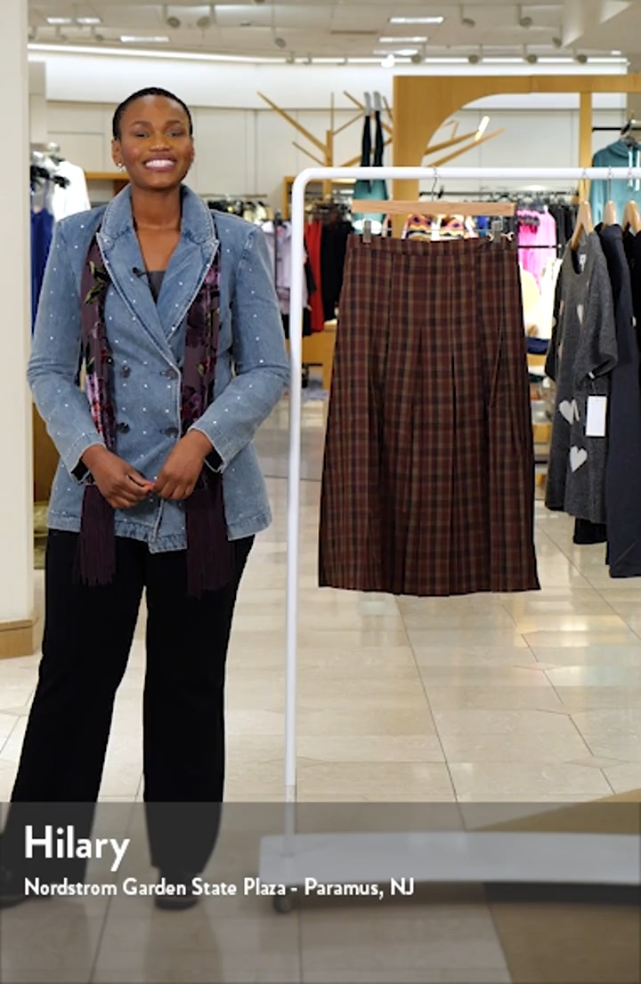 ASTR the Label Vena Plaid Pleated Midi Skirt | Nordstrom