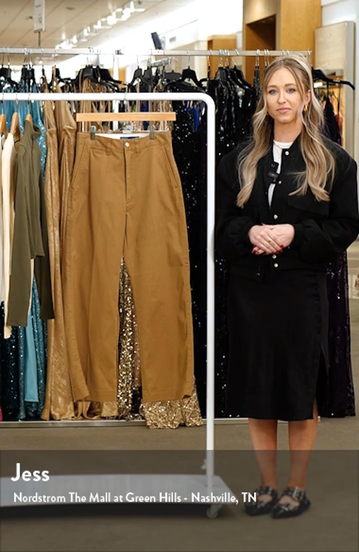 Polo Ralph Lauren Stretch Cotton Twill Wide Leg Crop Pants