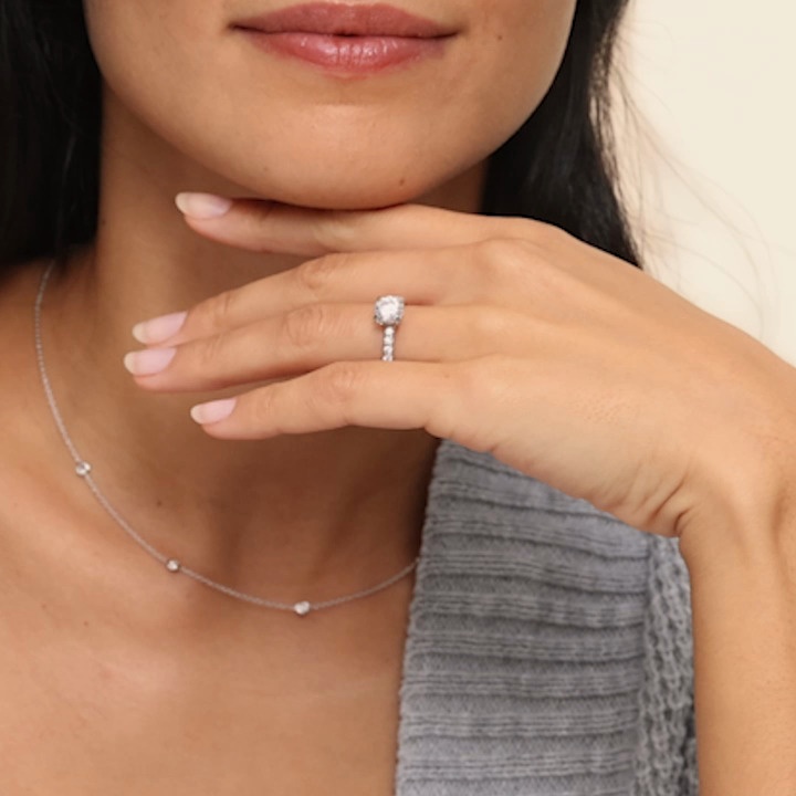 Platinum Petite Olympia Diamond Ring