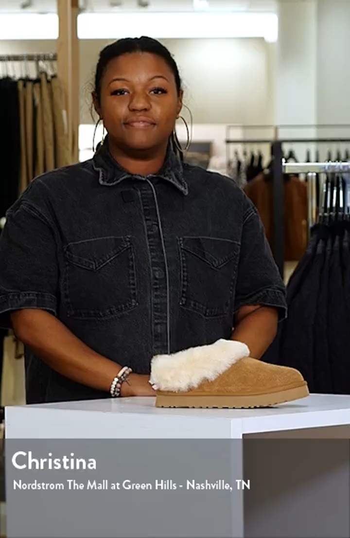 UGG® Kids' Tazzelle Genuine Shearling Collar Slipper | Nordstrom