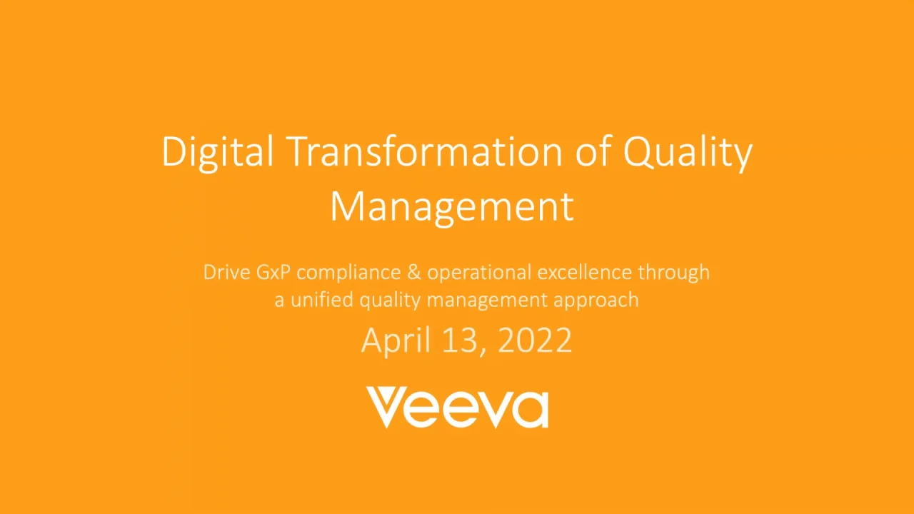 The Digital Transformation of Quality Control