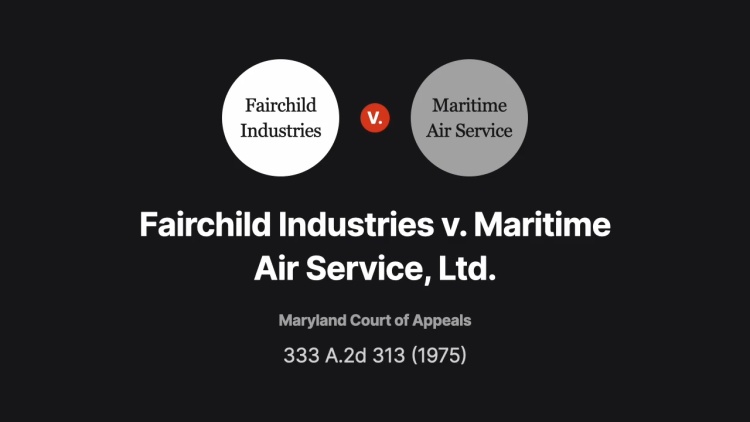 Fairchild Industries v. Maritime Air Service, Ltd.