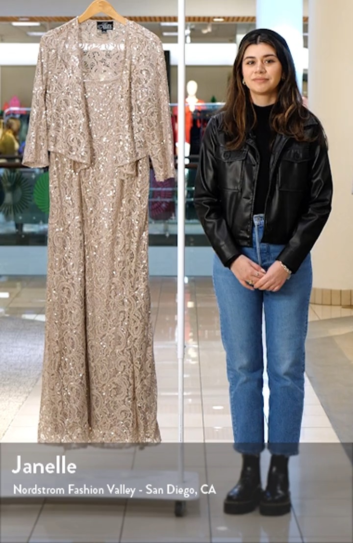 Alex Evenings Two-Piece Sequin Lace Gown & Jacket | Nordstrom
