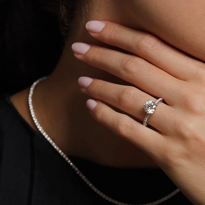 18K White Gold Tacori Lunetta Crescent Diamond Ring