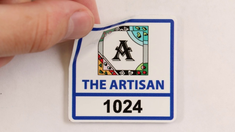 White Vinyl Decals with Back-stick Adhesive